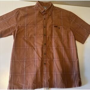 Carhartt Orange Plaid Button Front Shirt Men’s LARGE Short Sleeve Cotton NWOT